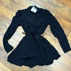 Forever 21 Black Wrap Dress - Medium